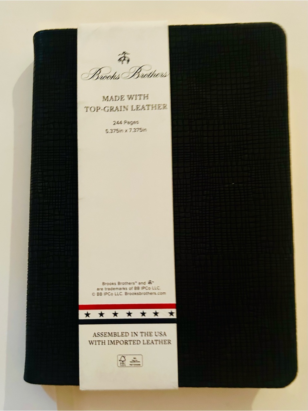 New Embossed Leather Brooks Brothers Crown Fleece Journal 244 Leather Pages USA